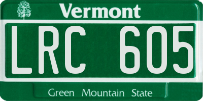 VT license plate LRC605