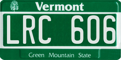 VT license plate LRC606