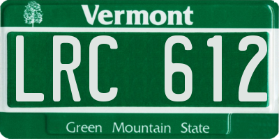 VT license plate LRC612