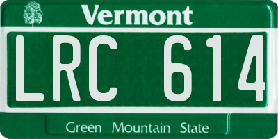 VT license plate LRC614