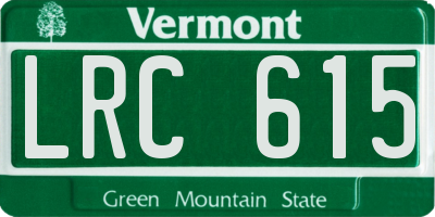 VT license plate LRC615