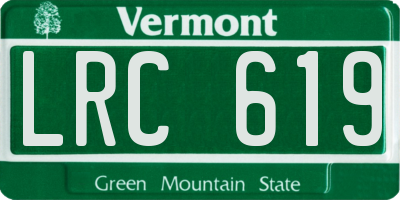 VT license plate LRC619