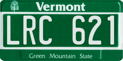 VT license plate LRC621