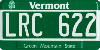 VT license plate LRC622