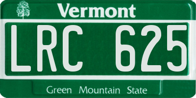 VT license plate LRC625