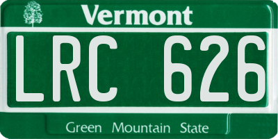 VT license plate LRC626