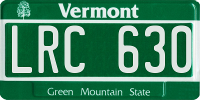 VT license plate LRC630
