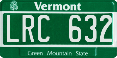 VT license plate LRC632