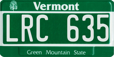 VT license plate LRC635