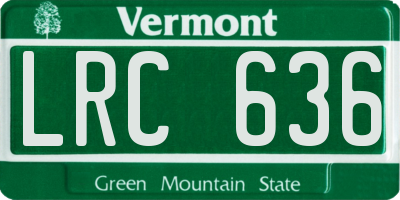 VT license plate LRC636