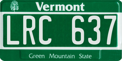 VT license plate LRC637