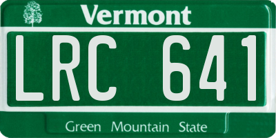VT license plate LRC641