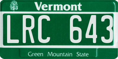 VT license plate LRC643