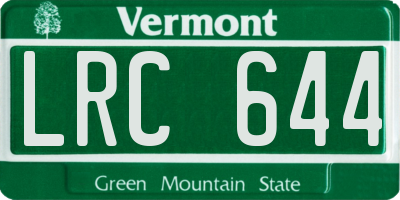 VT license plate LRC644