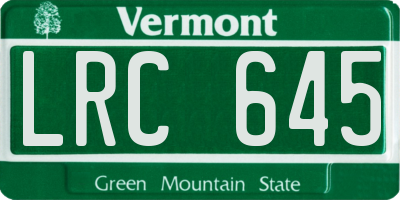 VT license plate LRC645