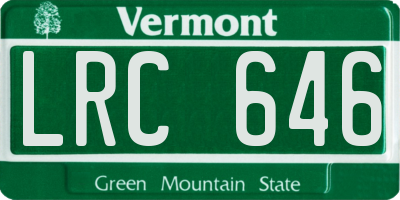 VT license plate LRC646