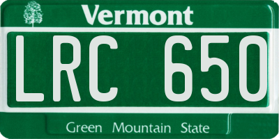 VT license plate LRC650