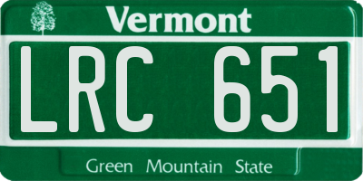 VT license plate LRC651