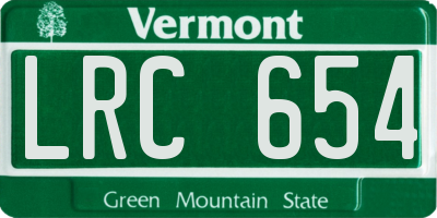 VT license plate LRC654