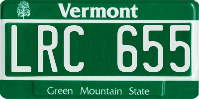 VT license plate LRC655