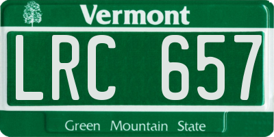 VT license plate LRC657