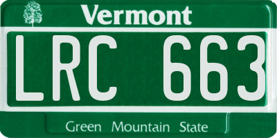 VT license plate LRC663