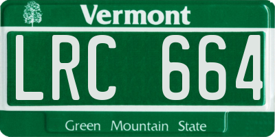 VT license plate LRC664
