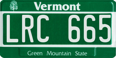 VT license plate LRC665