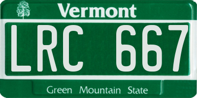 VT license plate LRC667