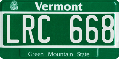 VT license plate LRC668