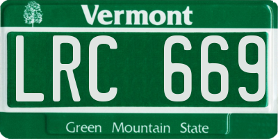 VT license plate LRC669