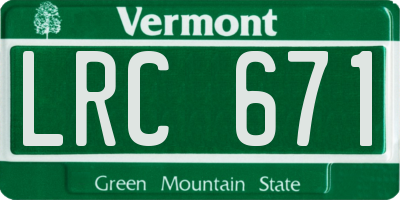 VT license plate LRC671