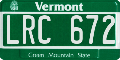 VT license plate LRC672