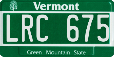 VT license plate LRC675