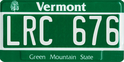 VT license plate LRC676