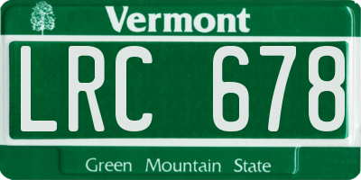 VT license plate LRC678