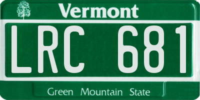 VT license plate LRC681