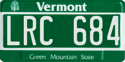 VT license plate LRC684