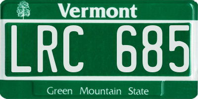 VT license plate LRC685