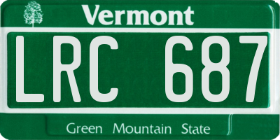 VT license plate LRC687