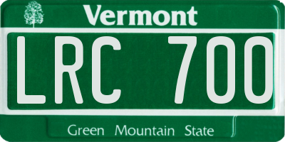 VT license plate LRC700