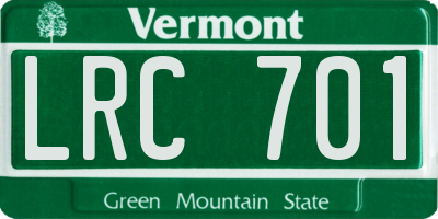 VT license plate LRC701