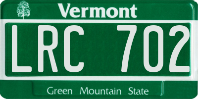 VT license plate LRC702