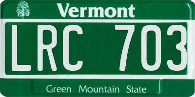 VT license plate LRC703