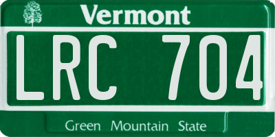 VT license plate LRC704