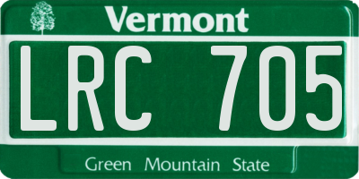 VT license plate LRC705
