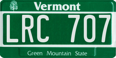 VT license plate LRC707
