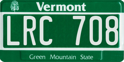 VT license plate LRC708