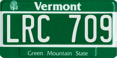 VT license plate LRC709