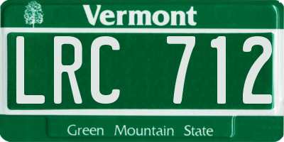 VT license plate LRC712